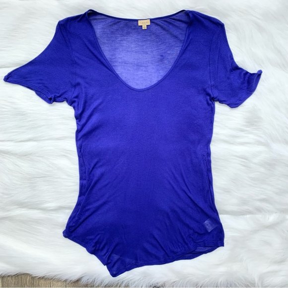 Aritzia Babaton Cobalt Blue Short Sleeve T-Shirt Size Small - Picture 2 of 7